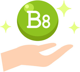 Vitamin B8 nutrition in hand
