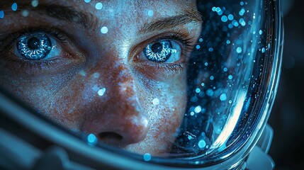 Underwater Explorer Surrounded by Glowing Sea Creatures in the Deep Ocean