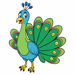 peacock with feathers