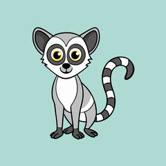 Obraz premium vector illustration of a lemur 