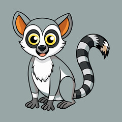 smiley lemur illustration © UtsoMondal
