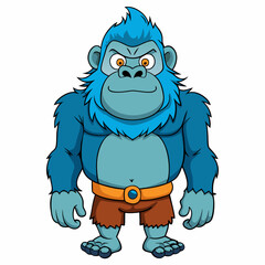funny cartoon unique gorilla vector illustration