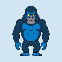 vector illustration of cartoon unique gorilla