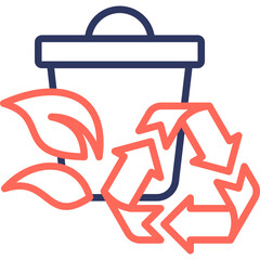 Zero Waste line color icon