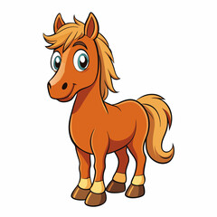 horse cartoon isolated on white