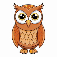 owl on white background