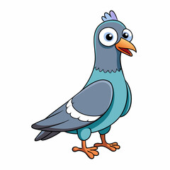 cartoon pigeon on white background