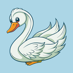 vector illustration of a swan
