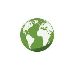Obraz premium logo of the Earth with a green color, white background
