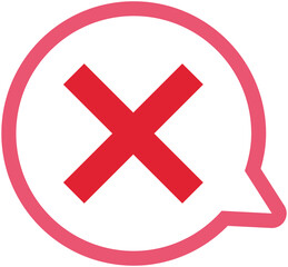 Speech Bubble with Cross Mark icon