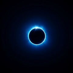 Abstract Celestial Event in Dark Space with Ring of Light Surrounding Circular Body