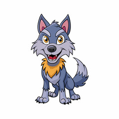 wolf cartoon vector