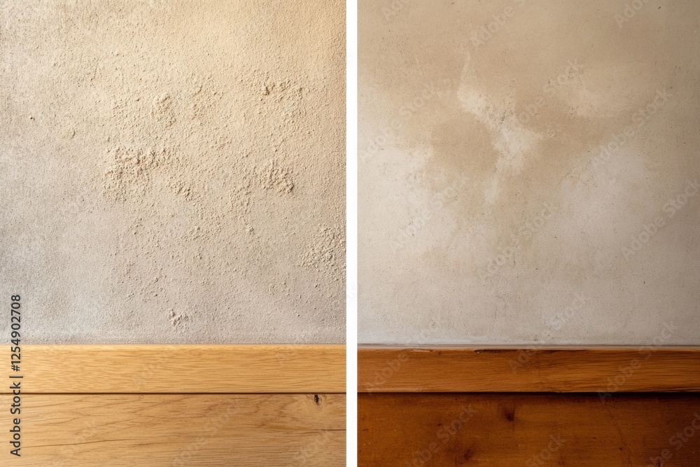 Aufkleber dusty versus clean furniture surfaces showcase the impact of effective cleaning methods on home aest
