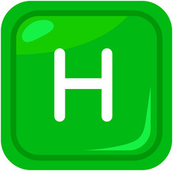 Hydrogen Element Icon H
