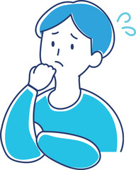 困っている/焦っている人　男性のイラスト