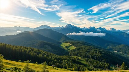 Fototapeta premium Photos of the sunny mountains