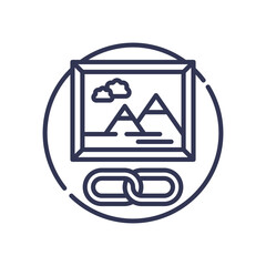 Image of a framed picture with a chain link, symbolizing ConnectedOwnership.