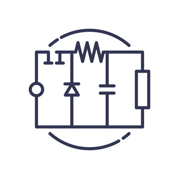 recommend clip art: Circuit diagram with resistor, capacitor, and diode symbolizing ComponentIntegrationv.