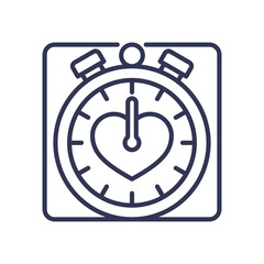 A stopwatch with a heart symbolizes the intersection of passion and timing.