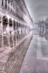 Ancient Venetian Reflection San Marco Piazza Ethereal Enhancement