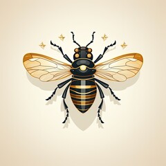 Stylized Digital Vector Art of an Insect in Dark and Brown Shades