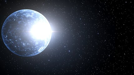Fototapeta premium Bright Celestial Sphere of Light Radiating in a Starry Cosmic Backdrop Astronomy and Space