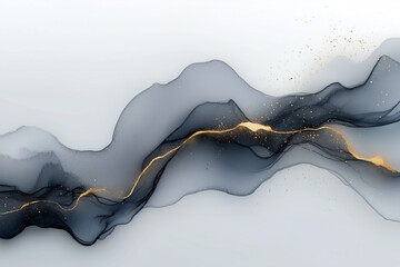 Whisper-gray voice waves with golden AI sparkles create a serene ambiance for innovative podcast cover art design