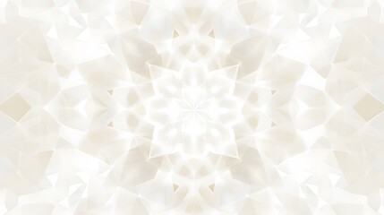 Fototapeta premium Symmetrical abstract fractal pattern with soft white and beige tones
