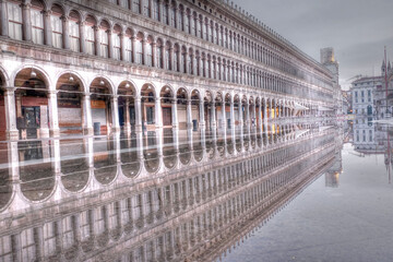 Venetian Architectural Piazza Reflection Ethereal Enhancement 
