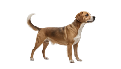 Curious Canine: A Brown Dog Gazing Intently Ahead, Ready for Adventure pet gaze eyes cute puppy alert