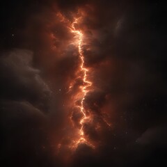 Fototapeta premium Celestial Crackle a Stunning Display of Fiery Energy Weaving Through Ethereal Clouds of Space Gas
