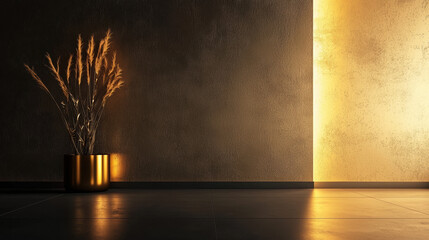 A minimalist luxurious dark gold background 
