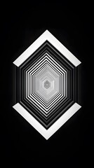 A white diamond with an optical illusion pattern inside
