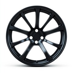 Obraz premium Black alloy wheel, isolated, studio shot, white background, automotive parts (2)