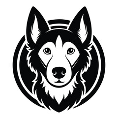 Black Dog Face Vector Icon | Minimalist Pet Silhouette Design