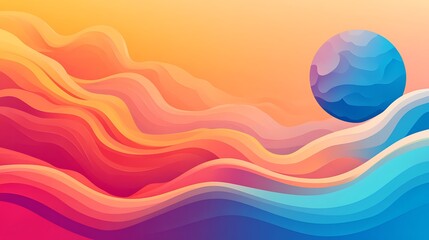 Fototapeta premium Abstract Colorful Waves and Sphere Design