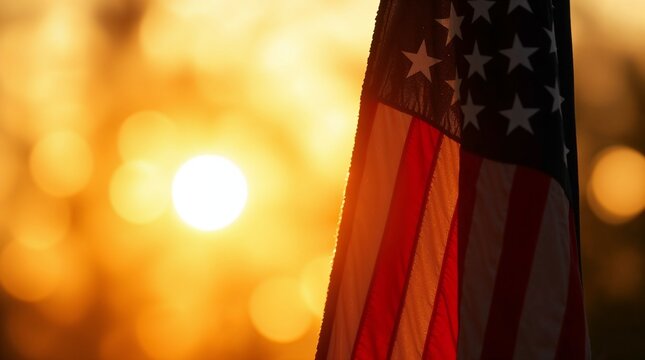 American flag backdrop