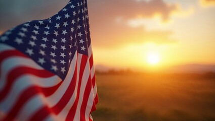 American flag backdrop