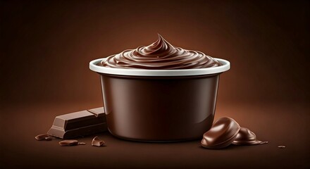 Delicious chocolate jam for aesthetic photographed food poing for advertising, promotion, wallpaper, thumbnail.