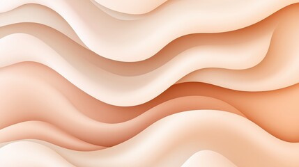 Flowing waves of soft shades create a soothing abstract background design with gentle undulations and gradients, Mocha Mousse trend color