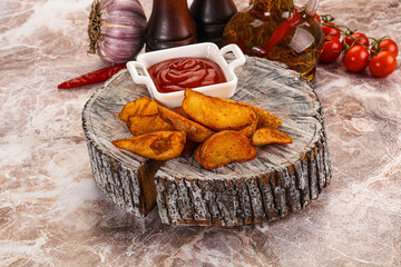 Fried rustic golden Idaho potato