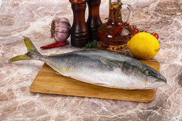 Raw Japanese Amberjack for cooking