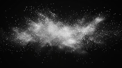 Sparkling graphic particles in motion. 