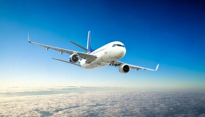 Fototapeta premium Airplanes, international travel and round the world. Passenger plane and earth background. For thumbnails and banners.