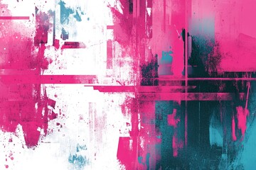Fototapeta premium Dynamic interplay of vivid pink and teal creates striking visual