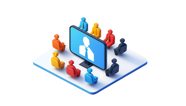  3d Online meeting icon png - Powered by Adobe