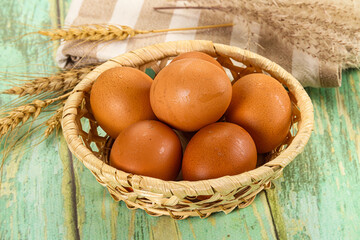 Raw browl chicken egg heap