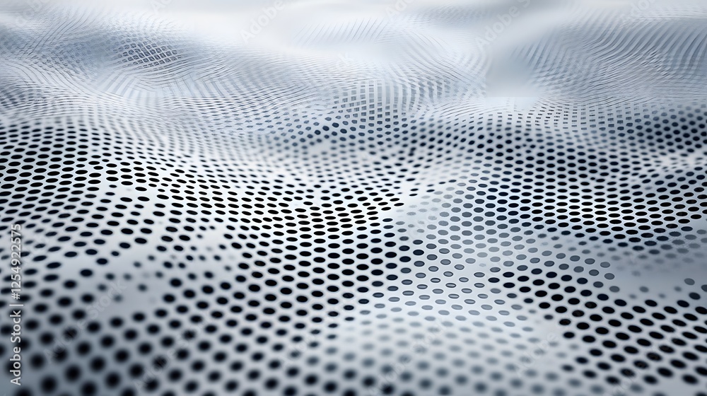 Wall mural wavy surface with a pattern of evenly spaced circles
