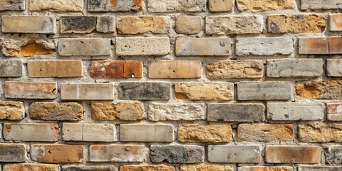Obraz premium Rustic Brick Wall Texture with Varied Colors and Patterns