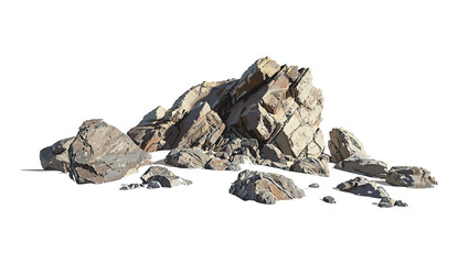 3d rendering vector illustration rocks on sand beaches, cut out landscape png, beach rocks, seaside, nature landscape, tropical beach, sand, coastal scenery, ocean view © aura studio